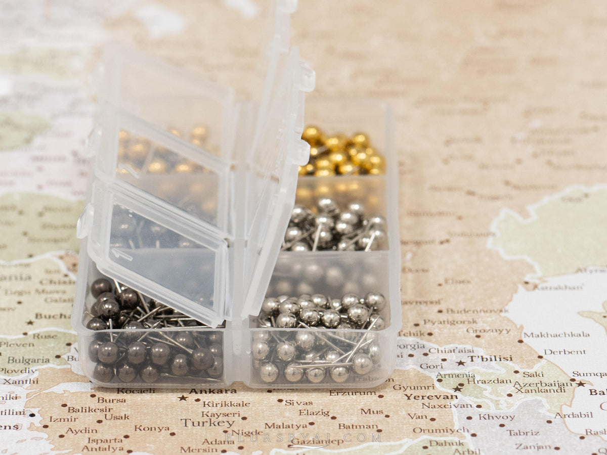Custom large & highly detailed world map canvas print or push pin map in distresed fall colors. "Michelle"