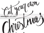 Cut your own Christmas tree printable sign featuring a red car carrying a Christmas tree