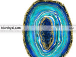 Printable watercolor geode wall art, set of two