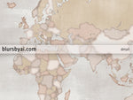 Adventure Awaits, rustic, small world map push pin for marking your travels, 12x9", "Lucille"