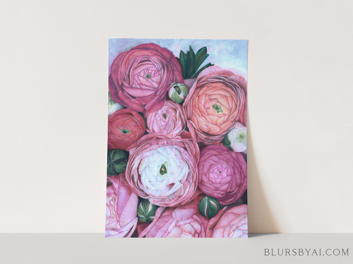 Arleth ranunculus bouquet in cool pink