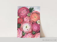 Arleth ranunculus bouquet in warm pink