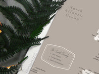 Custom map print: map of Europe with countries and cities in light earth tones