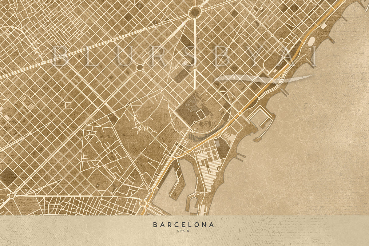 Personalized vintage (but current) city map as art print on paper