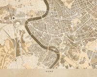 Personalized vintage (but current) city map as art print on paper