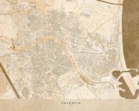 Personalized vintage (but current) city map on canvas with optional frame