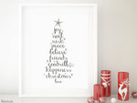 Printable holiday decor: Christmas tree of words - Personal use