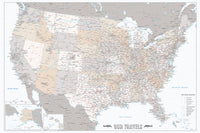 Custom US map print: highly detailed map of the US with roads. "Lincoln"