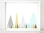 Geometric mountains abstract print