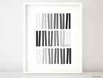 Geometric ombre abstract printable art in black and gray