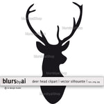 Vector deer head silhouette clipart