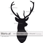 Vector deer head silhouette clipart