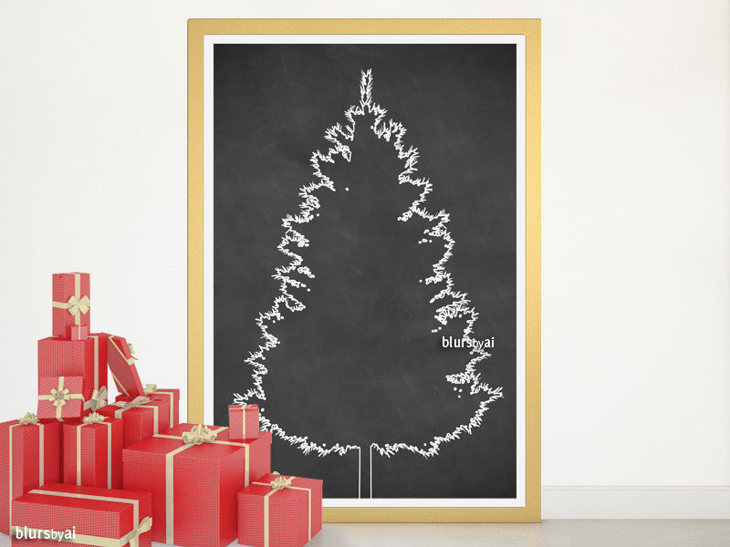 Chalkboard Christmas tree alternative, large