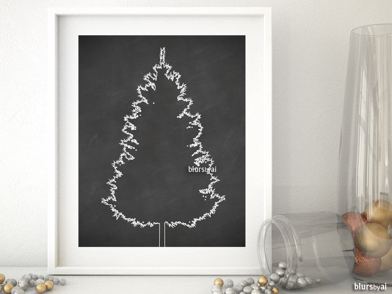 Printable Chalkboard Christmas tree alternative, small