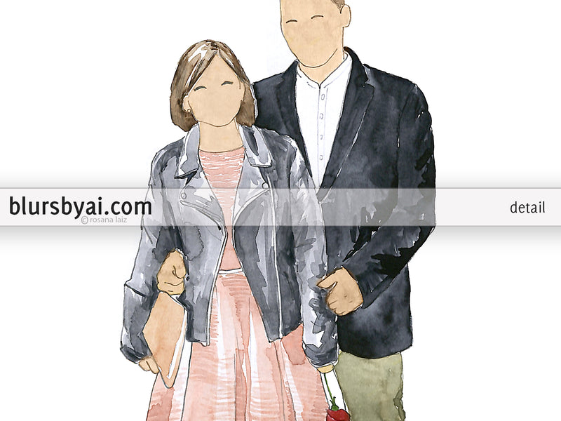 Printable family portrait in watercolor