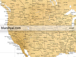 Custom large & highly detailed world map canvas print or push pin map. "Rossie"