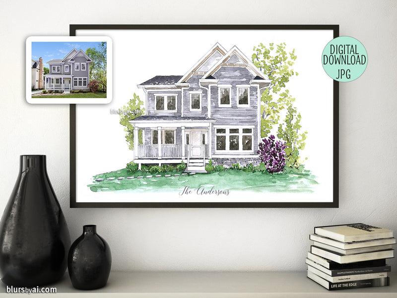 Printable house portrait