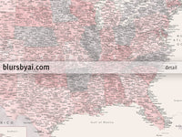 Set of two map prints on paper: USA and the world in matching style. "Madelia"