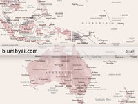 Set of two map prints on paper: USA and the world in matching style. "Madelia"