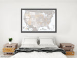 Our adventures, large and detailed USA map print, "Lincoln"