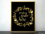 Custom quote in this style: golden wreath of leaves and flowers