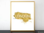 Custom city or country name in this style, gold paint stroke and modern all caps font