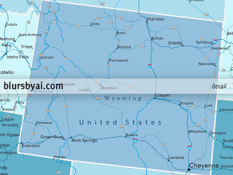 Custom US map print: highly detailed map of the US with roads. "Ethan"