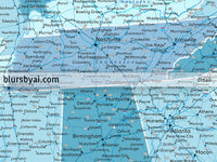 Custom US map print: highly detailed map of the US with roads. "Ethan"