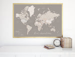 Custom quote - Printable world map with cities, capitals, countries, US States... labeled. Color combination: Mathilde