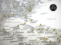 Art print on paper: custom world map with state capitals, cities and countries in grayscale watercolor. "Jimmy"