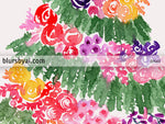 Printable holiday decoration: Floral Christmas tree watercolor illustration - Personal use