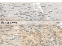 Customized print of map of the US on rolled canvas. ALL COLOR CHOICES.