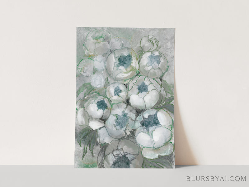 Nuria painterly bouquet in muted green