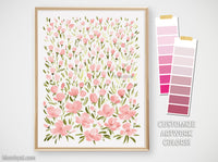 Custom art print - "Field of watercolor flowers"
