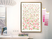 Custom canvas print - "Field of watercolor flowers"