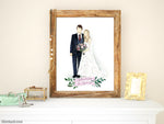 Printable family portrait in watercolor