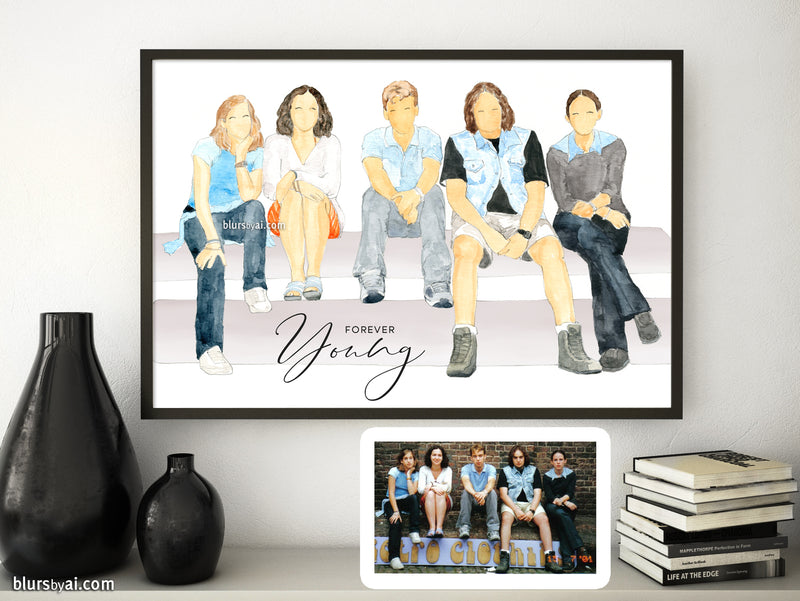 Printable family portrait in watercolor
