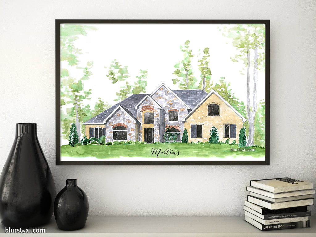Printable house portrait