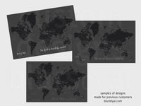 Custom map print: world map with countries and states in black and gray. "So simple"