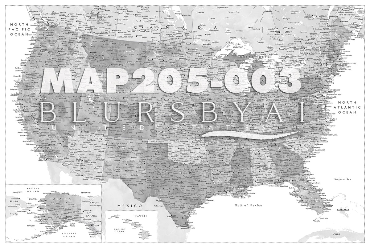 Custom map print: highly detailed map of the US with cities. ALL COLOR CHOICES.