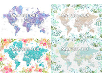 Art print on paper: custom detailed world map with cities and US state capitals. ALL COLOR CHOICES