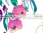 Be brave, inspirational printable quote art featuring watercolor flowers - Personal use