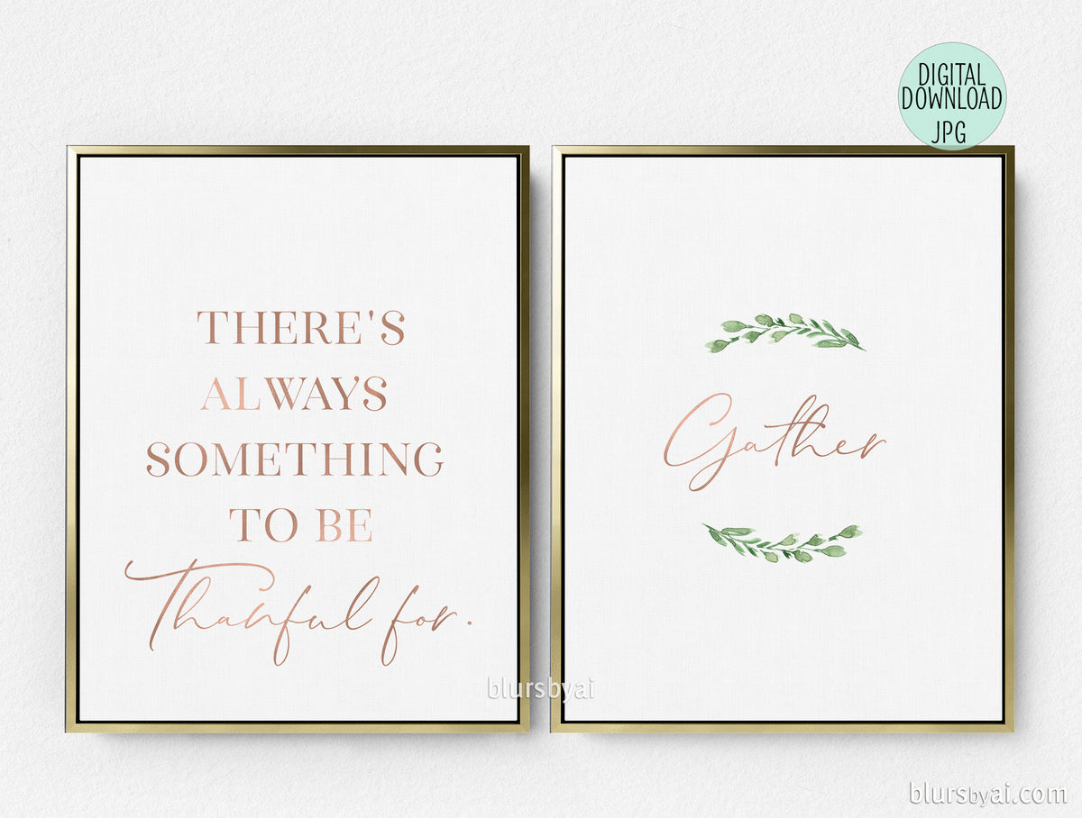 Printable Thanksgiving decoration, Gather and Thankful for, set of two - Personal use