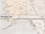 Custom map of North America, canvas print or push pin map in rustic style. "Lucille"
