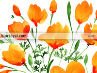 Watercolor California poppies illustration print on paper